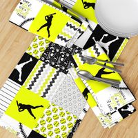 Softball - Dirt & Bling - Wholecloth Cheater Quilt - Rotated