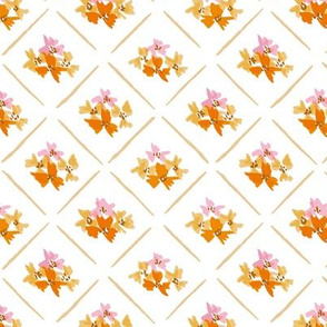 Orange Diamond Floral