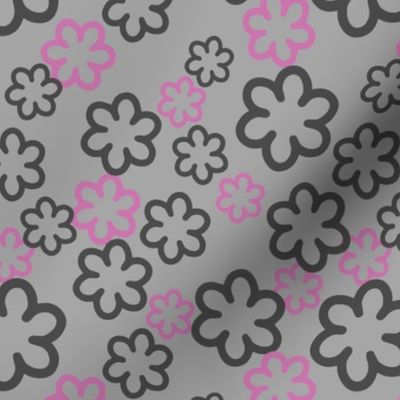 Simple geometric Flowers on Gray