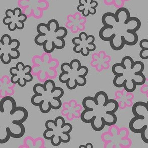 Simple geometric Flowers on Gray