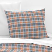 Plaid pattern orange and gray