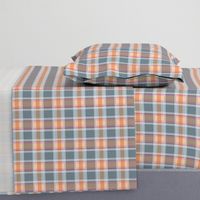 Plaid pattern orange and gray