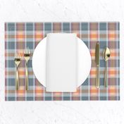 Plaid pattern orange and gray