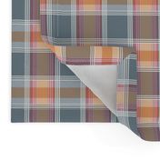 Plaid pattern orange and gray