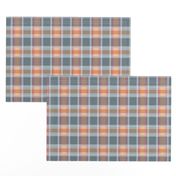 Plaid pattern orange and gray