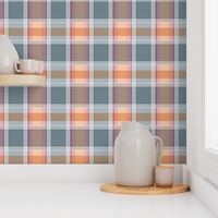 Plaid pattern orange and gray