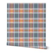 Plaid pattern orange and gray