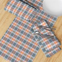 Plaid pattern orange and gray