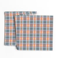 Plaid pattern orange and gray