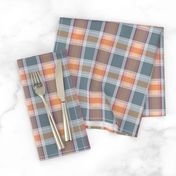 Plaid pattern orange and gray