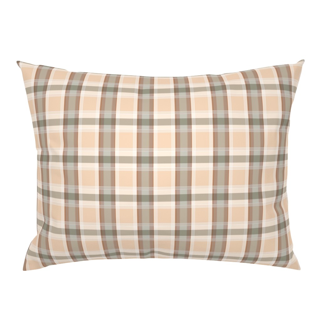 Plaid pattern brown and peach