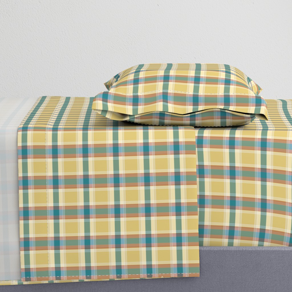 Plaid pattern green and yellow