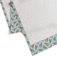 Hippopotamus ice cream cone - toss - grey on blue