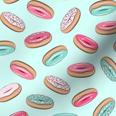 donuts - pink and teal - toss on teal