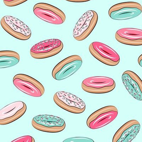 donuts - pink and teal - toss on teal