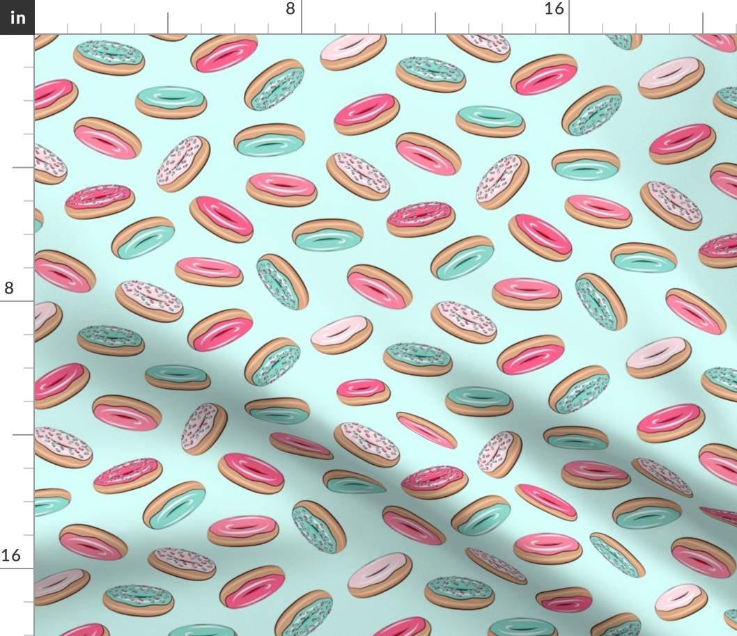 donuts - pink and teal - toss on teal