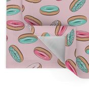 donuts - pink and teal - toss on pink