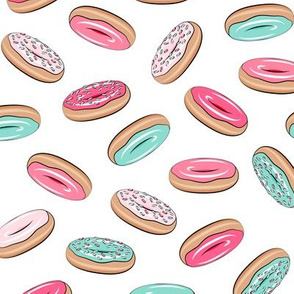 donuts - pink and teal - toss