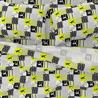 3 inch Softball//Dirt & Bling - wholecloth cheater quilt - Rotated