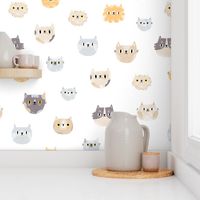 Cat faces pattern