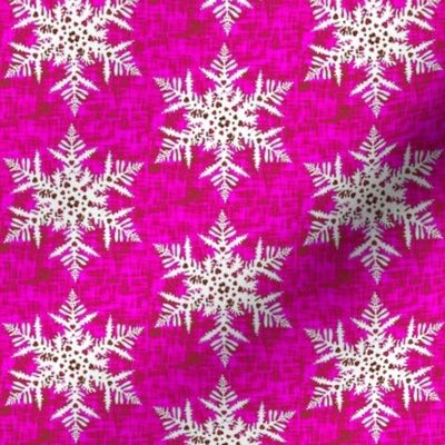 White snowflake on Pink texture