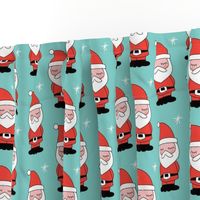 cute santas on teal