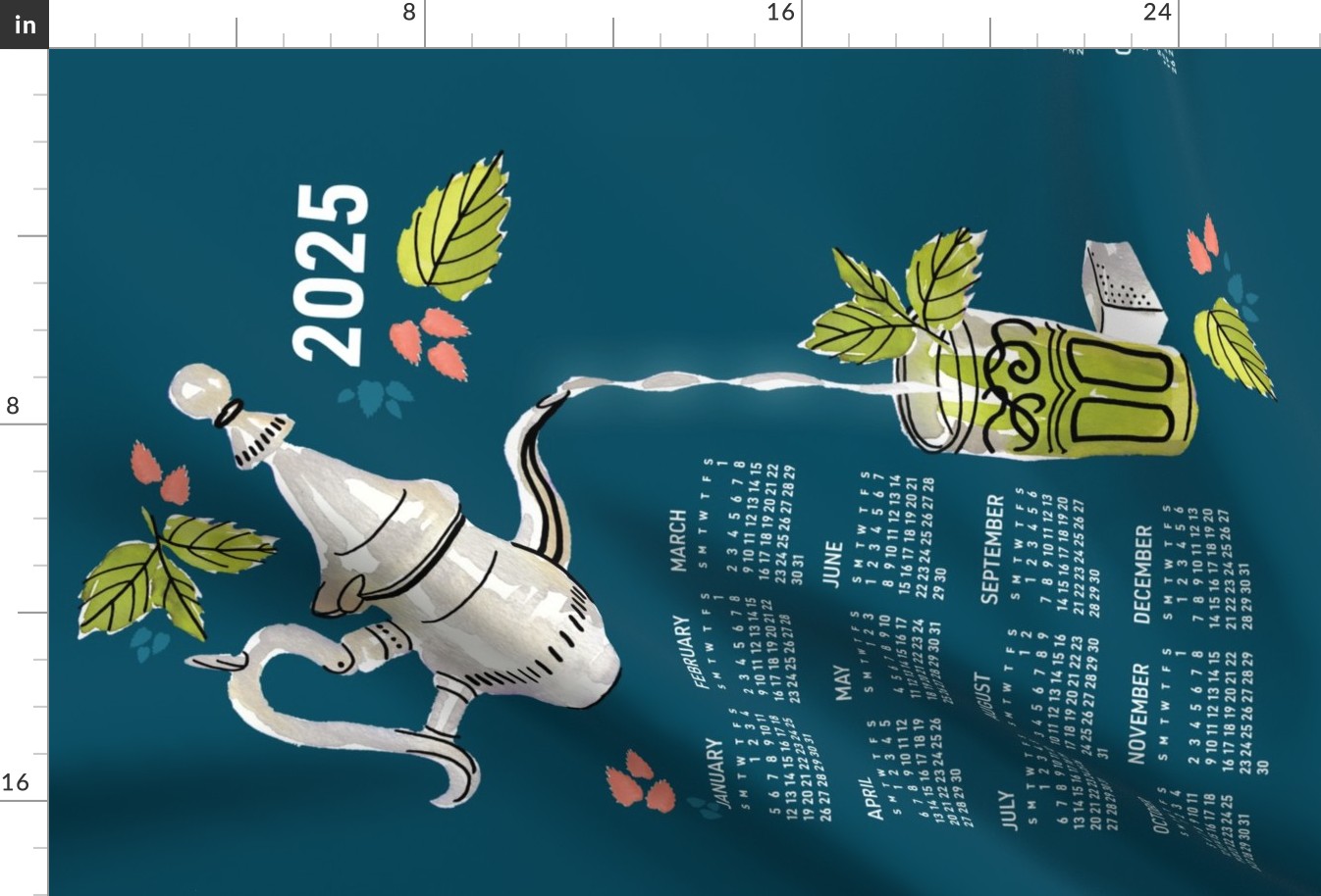 2024 Calendar, Sunday / Mint Tea