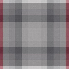Gray Plaid (large) w/ White & Crimson Lines