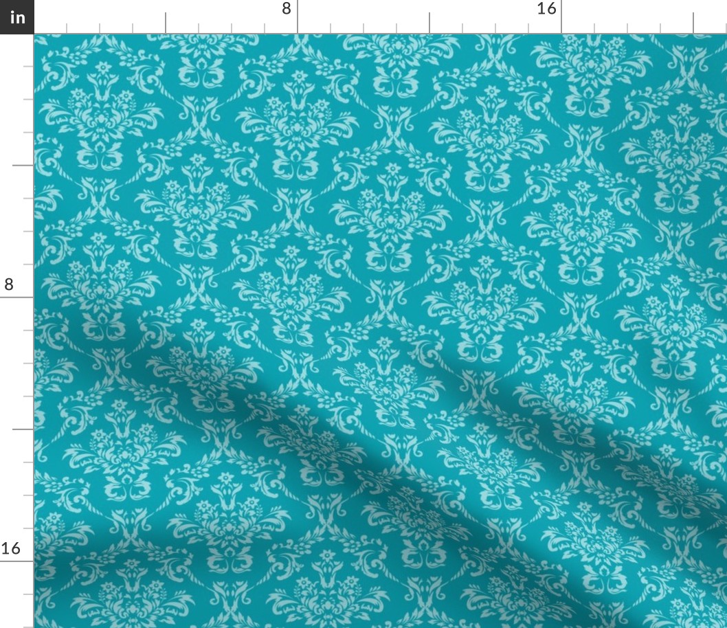 Two Toned Turquoise Damask