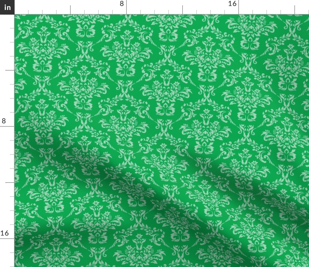Green Two Toned Damask