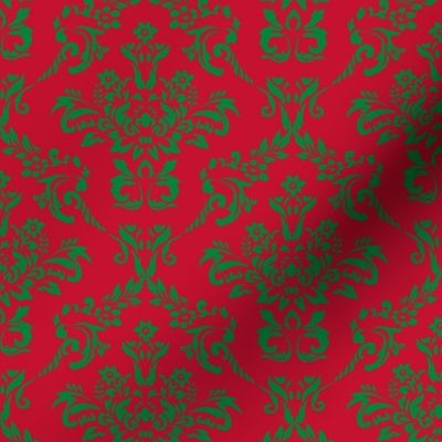 Red and Green Damask