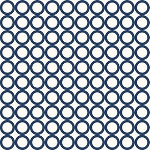 Round N Round: Navy & Cream Circle Grid