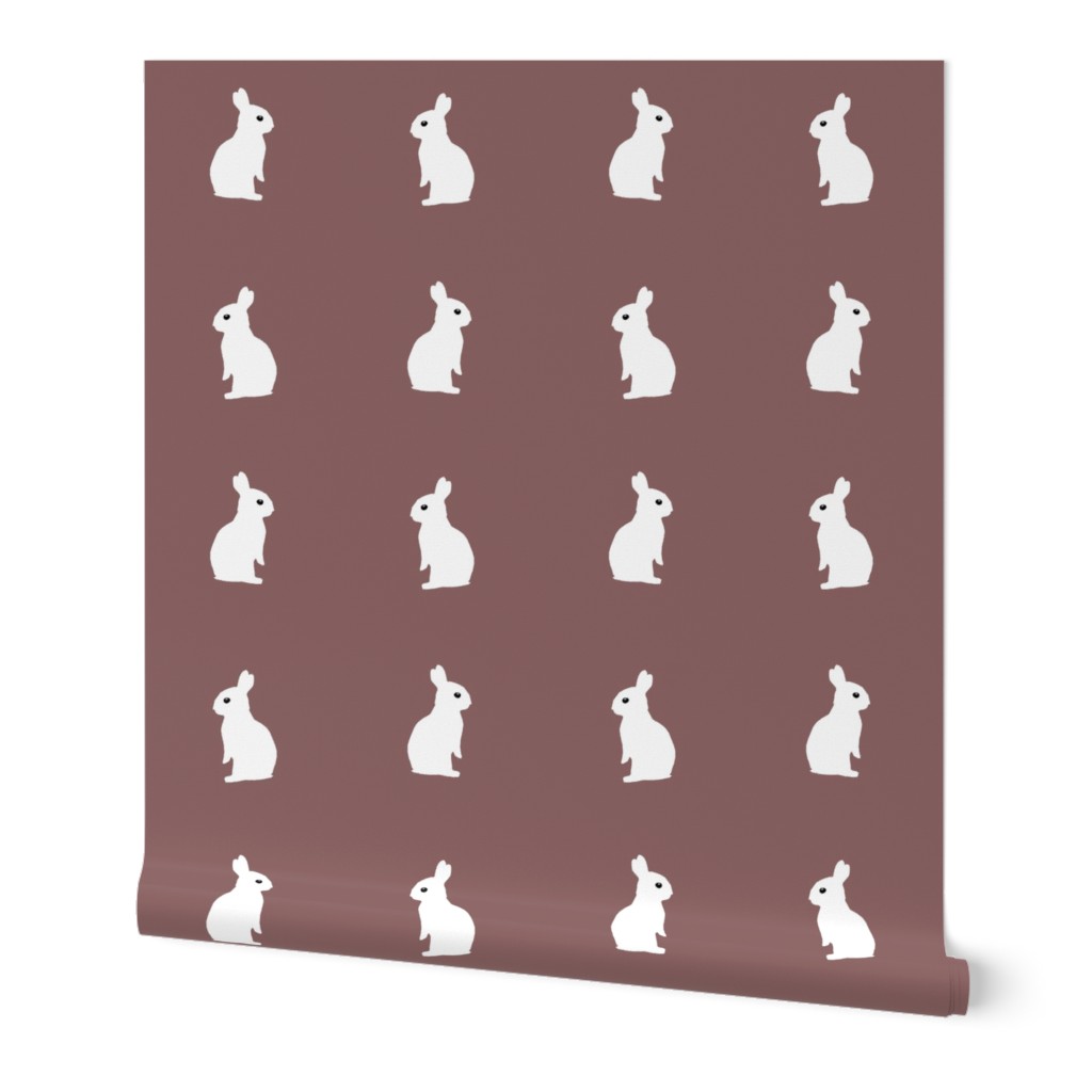 sitting rabbits  - rosy brown