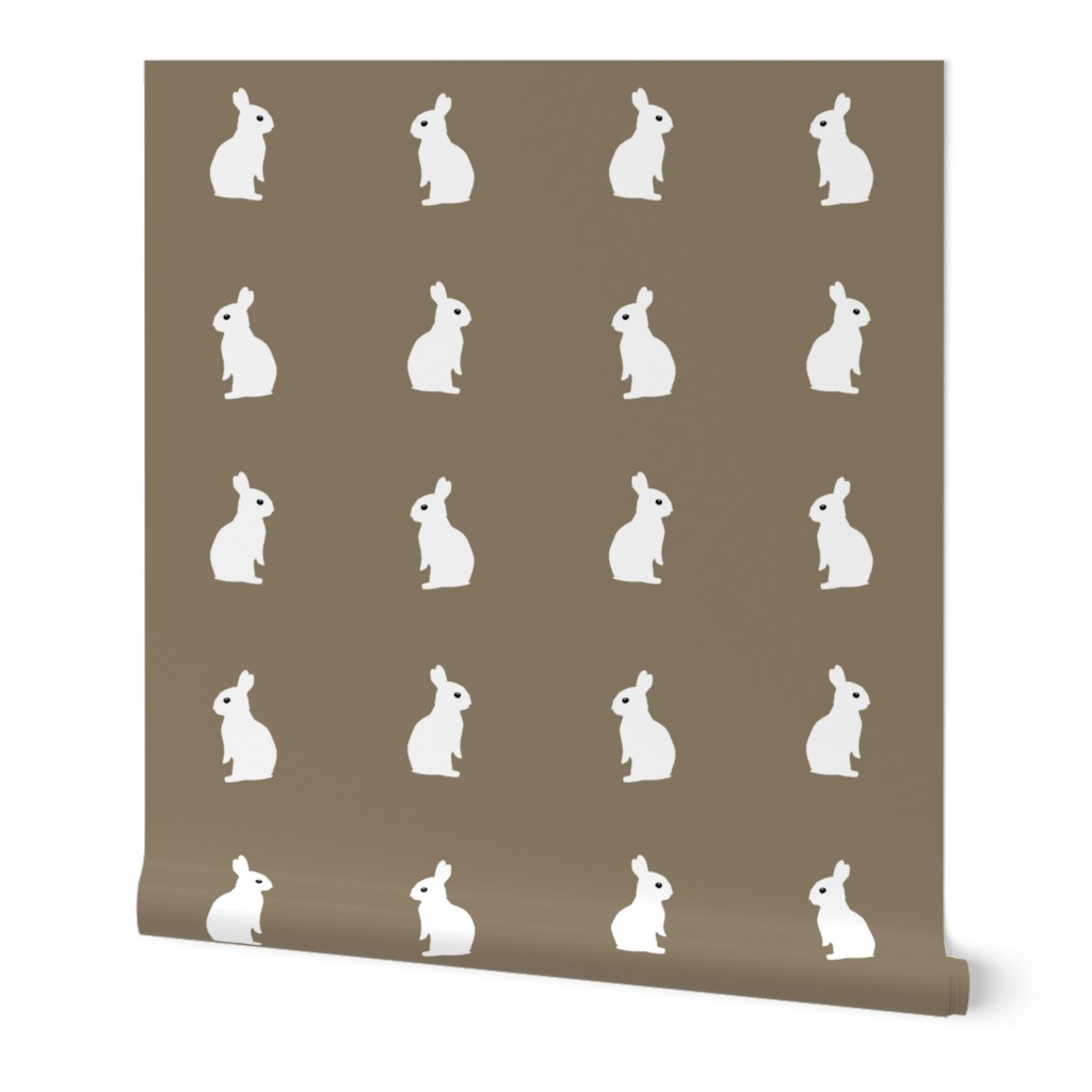 sitting rabbits - dark khaki