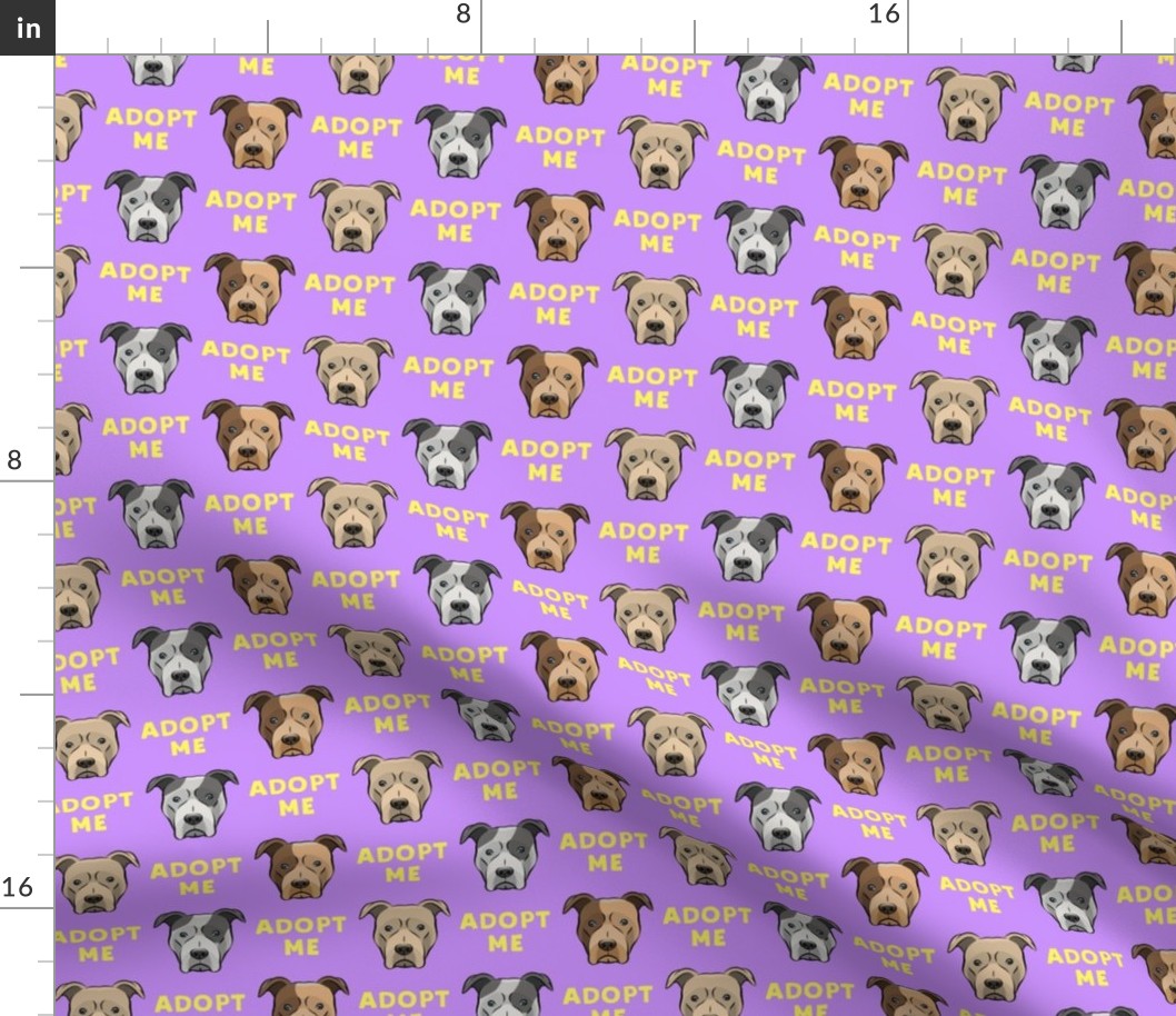 (slightly larger) adopt me - pit bulls on purple / yellow  C18BS