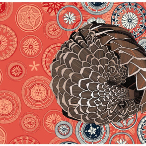 pangolin mandala salsa tea towel