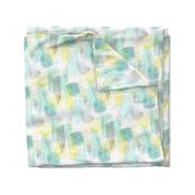 watercolor + stars abstract - teal  mint  yellow - small