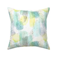 watercolor + stars abstract - teal  mint  yellow - small