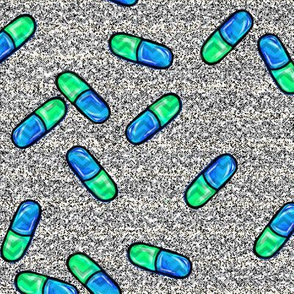 pills-green blue with a hint of chevron
