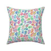Colorful Watercolor Paisley on Cream