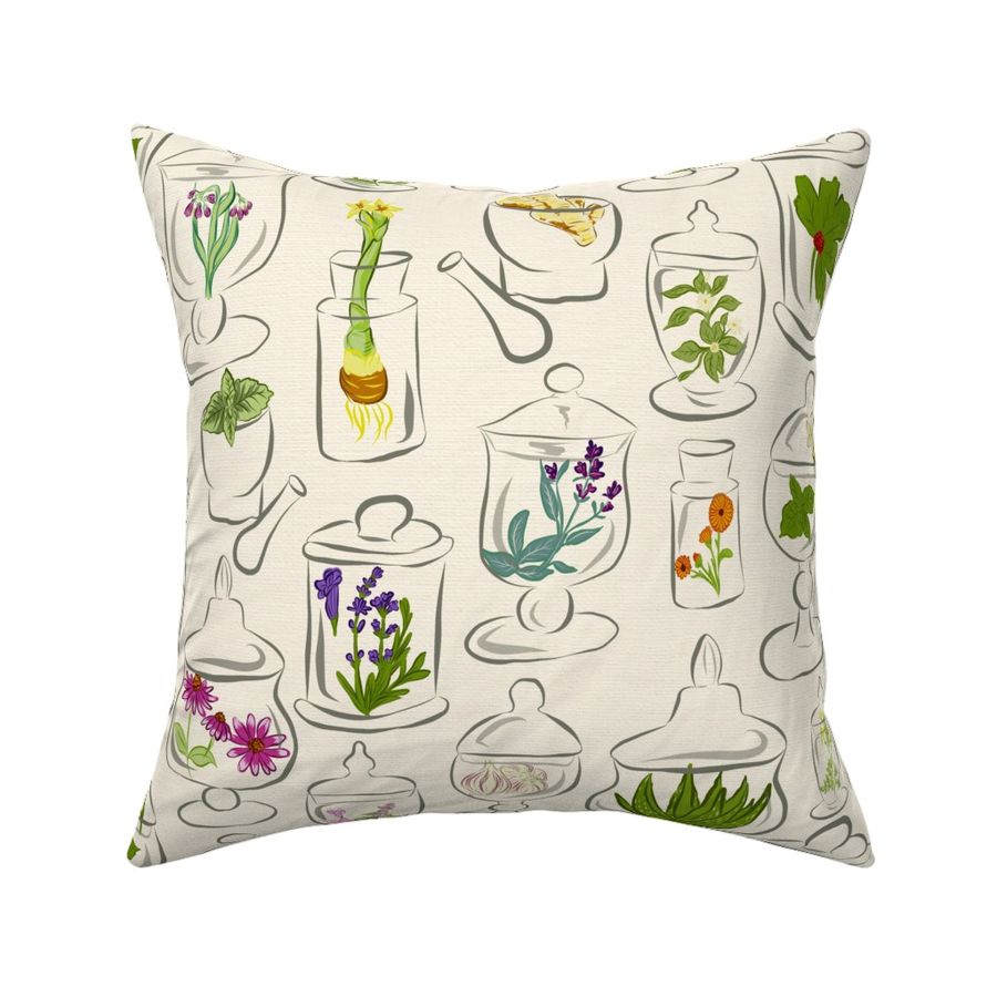 Apothecary Herbs Fabric Spoonflower   7780244 Apothecary Herbs By Stargazingseamstress 