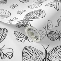 Hand drawn butterflies pattern