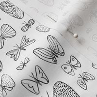 Hand drawn butterflies pattern