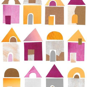 Paper collage holiday houses 