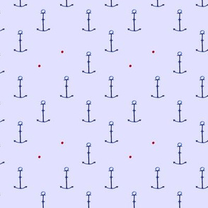 Anchor pattern on blue || watercolor sea design