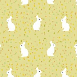 sitting rabbits dots