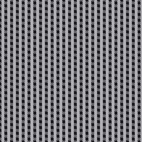 JP23 - Micro  - Art Deco Checked Stripe in Charcoal and Light Grey 