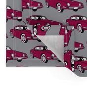 1963 Studebaker Avanti in red on gray background-ch