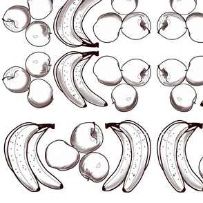Apples & Bananas for B&W Coloring
