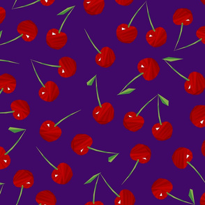 Cherries Cherries on Purple